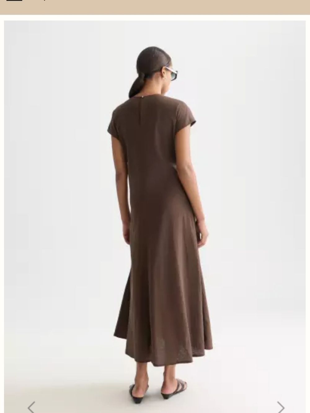 Scotch & Soda Brown Relaxed Linen Blend Maxi Dress - Picture 4 of 8